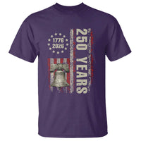250th Anniversary USA T Shirt Patriotic Liberty Bell 1776 2026 American Flag