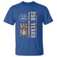 250th Anniversary USA T Shirt Patriotic Liberty Bell 1776 2026 American Flag