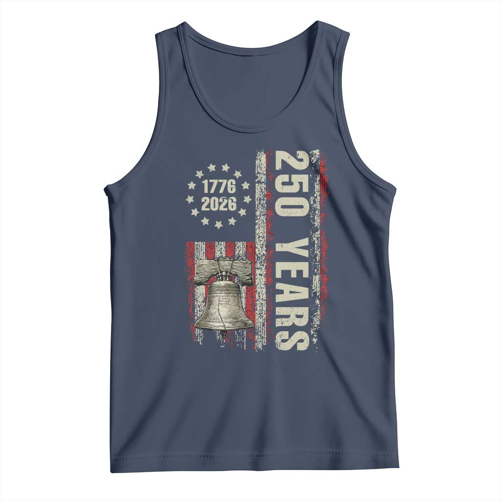 250th Anniversary USA Tank Top Patriotic Liberty Bell 1776 2026 American Flag