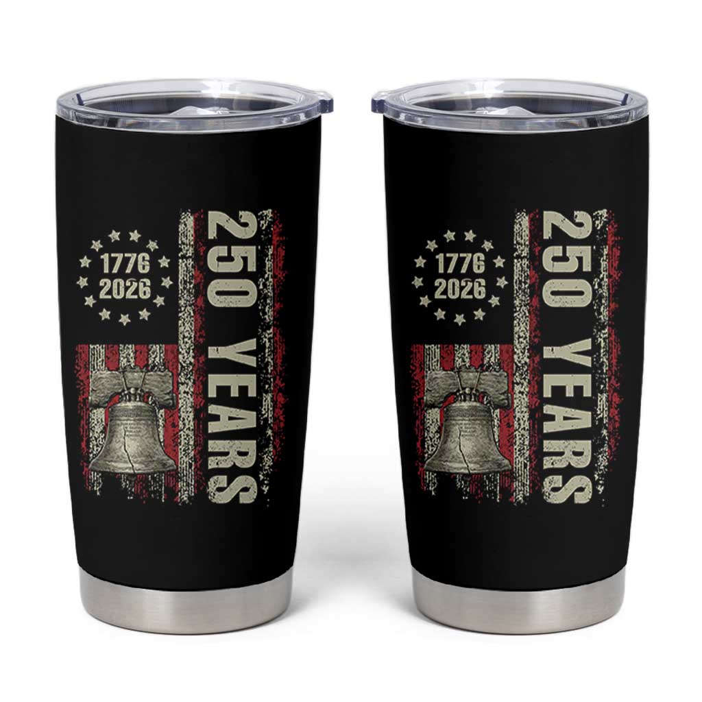 250th Anniversary USA Tumbler Cup Patriotic Liberty Bell 1776 2026 American Flag