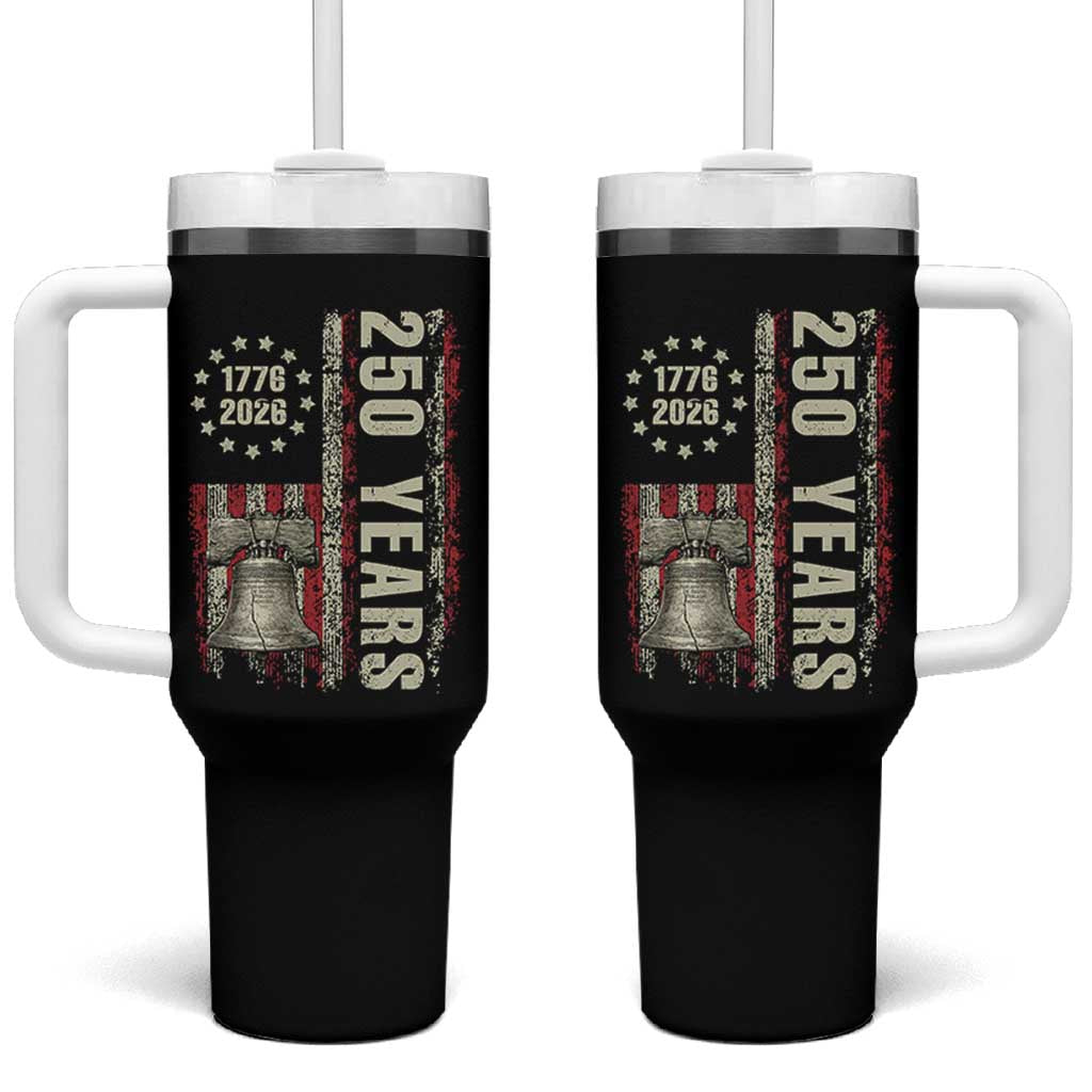 250th Anniversary USA Tumbler With Handle Patriotic Liberty Bell 1776 2026 American Flag