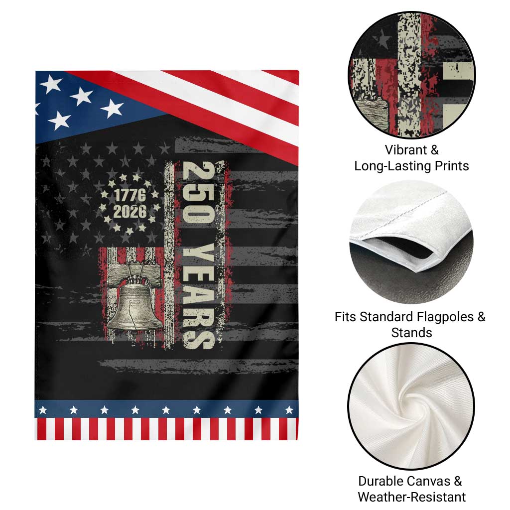 250th Anniversary USA Patriotic Garden Flag Patriotic Liberty Bell 1776 2026 American Flag