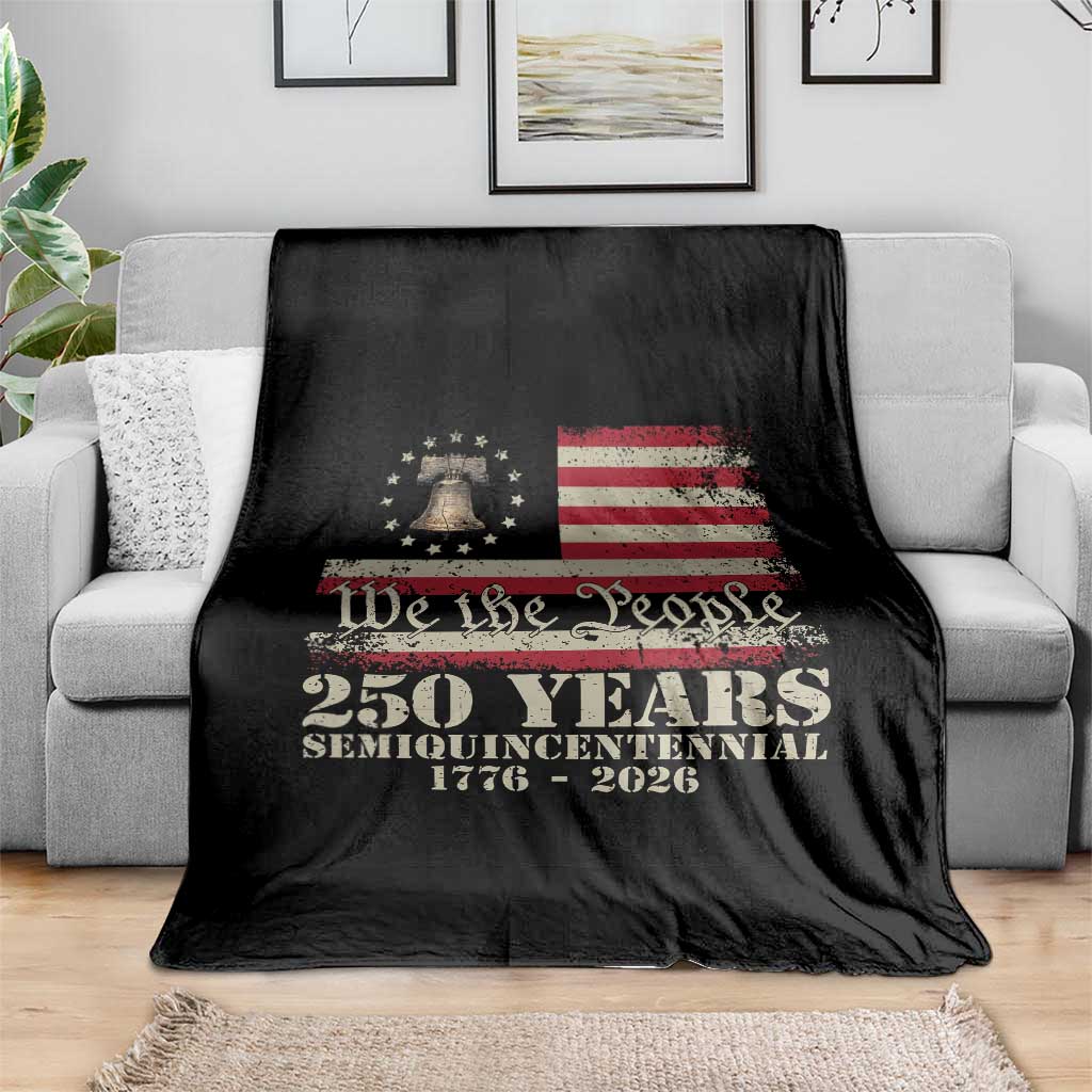 250th Anniversary USA Throw Blanket Patriotic Liberty Bell 1776 2026 Independence Day