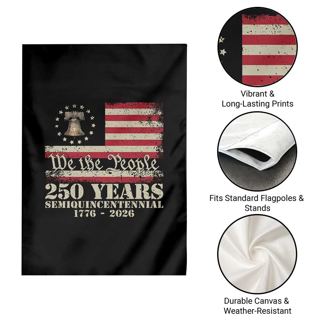 250th Anniversary USA Garden Flag Patriotic Liberty Bell 1776 2026 Independence Day