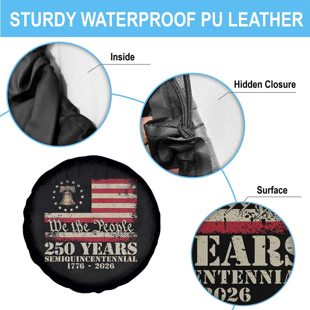 250th Anniversary USA Spare Tire Cover Patriotic Liberty Bell 1776 2026 Independence Day