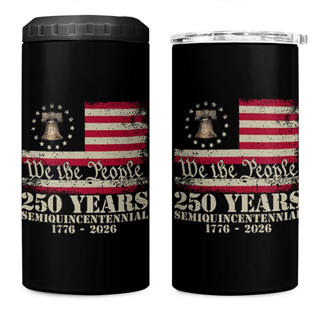 250th Anniversary USA 4 in 1 Can Cooler Tumbler Patriotic Liberty Bell 1776 2026 Independence Day