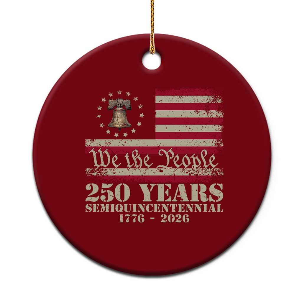 250th Anniversary USA Ceramic Ornament Patriotic Liberty Bell 1776 2026 Independence Day