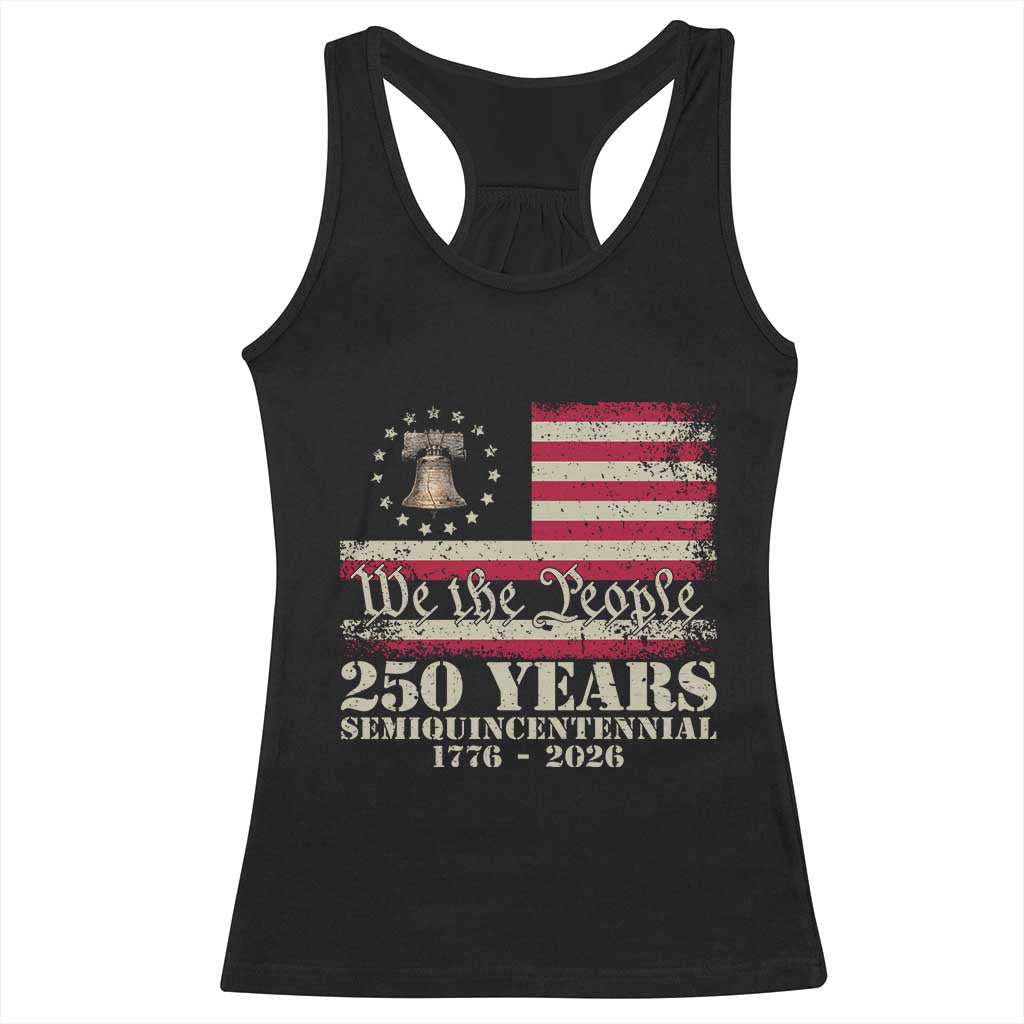 250th Anniversary USA Racerback Tank Top Patriotic Liberty Bell 1776 2026 Independence Day
