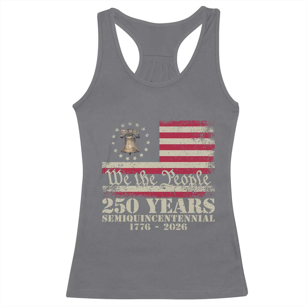 250th Anniversary USA Racerback Tank Top Patriotic Liberty Bell 1776 2026 Independence Day