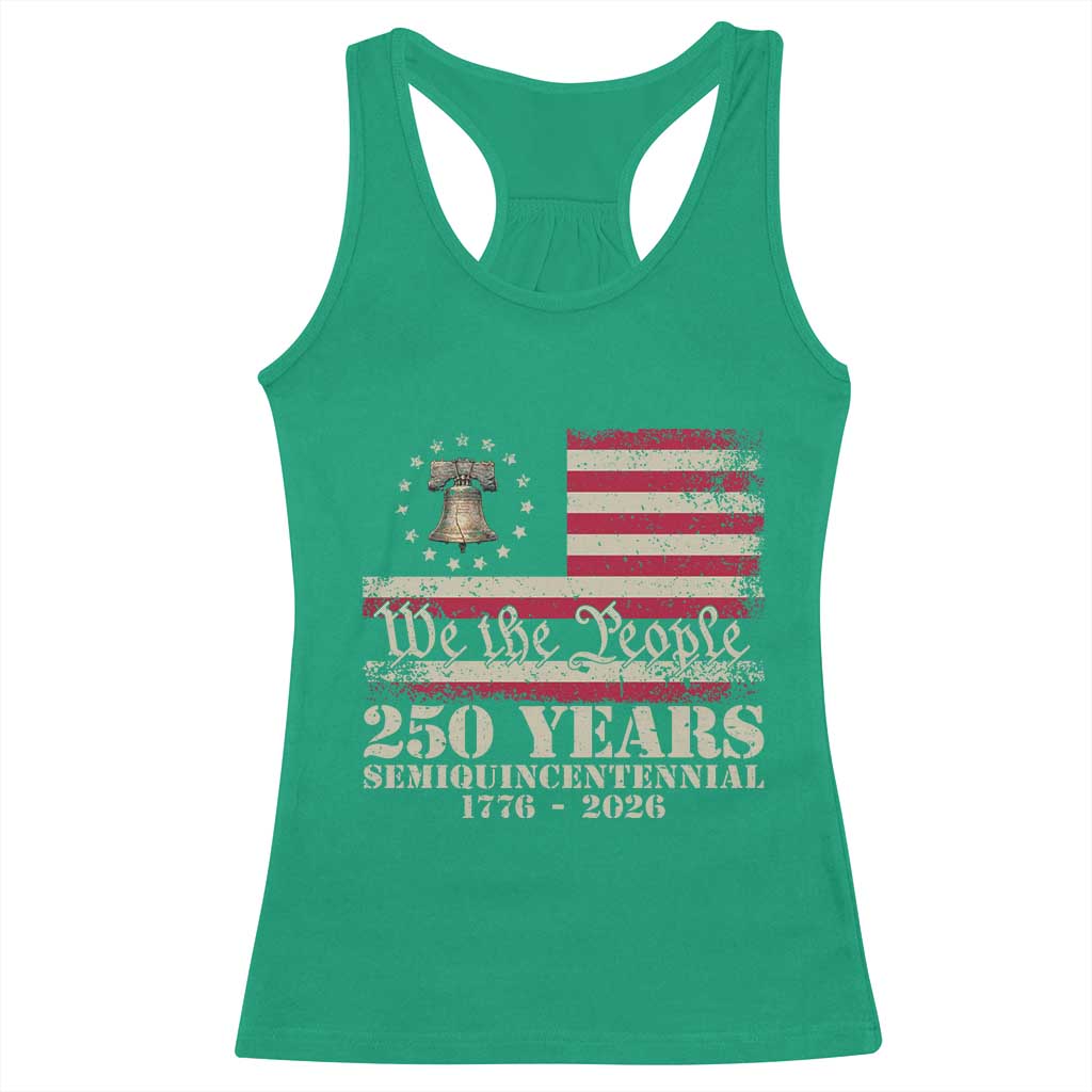 250th Anniversary USA Racerback Tank Top Patriotic Liberty Bell 1776 2026 Independence Day