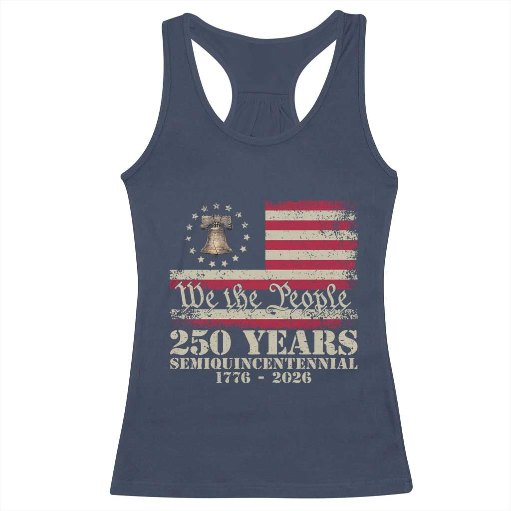 250th Anniversary USA Racerback Tank Top Patriotic Liberty Bell 1776 2026 Independence Day