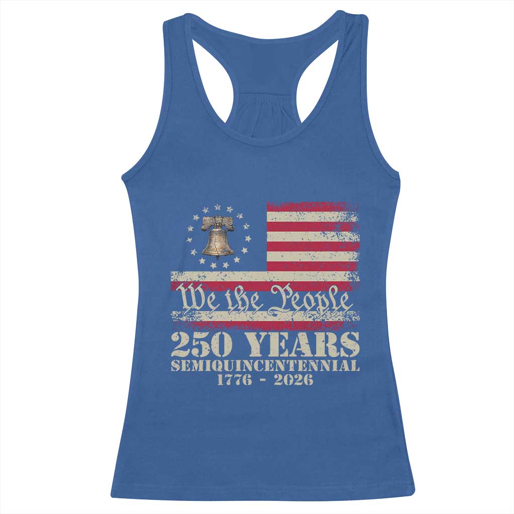 250th Anniversary USA Racerback Tank Top Patriotic Liberty Bell 1776 2026 Independence Day