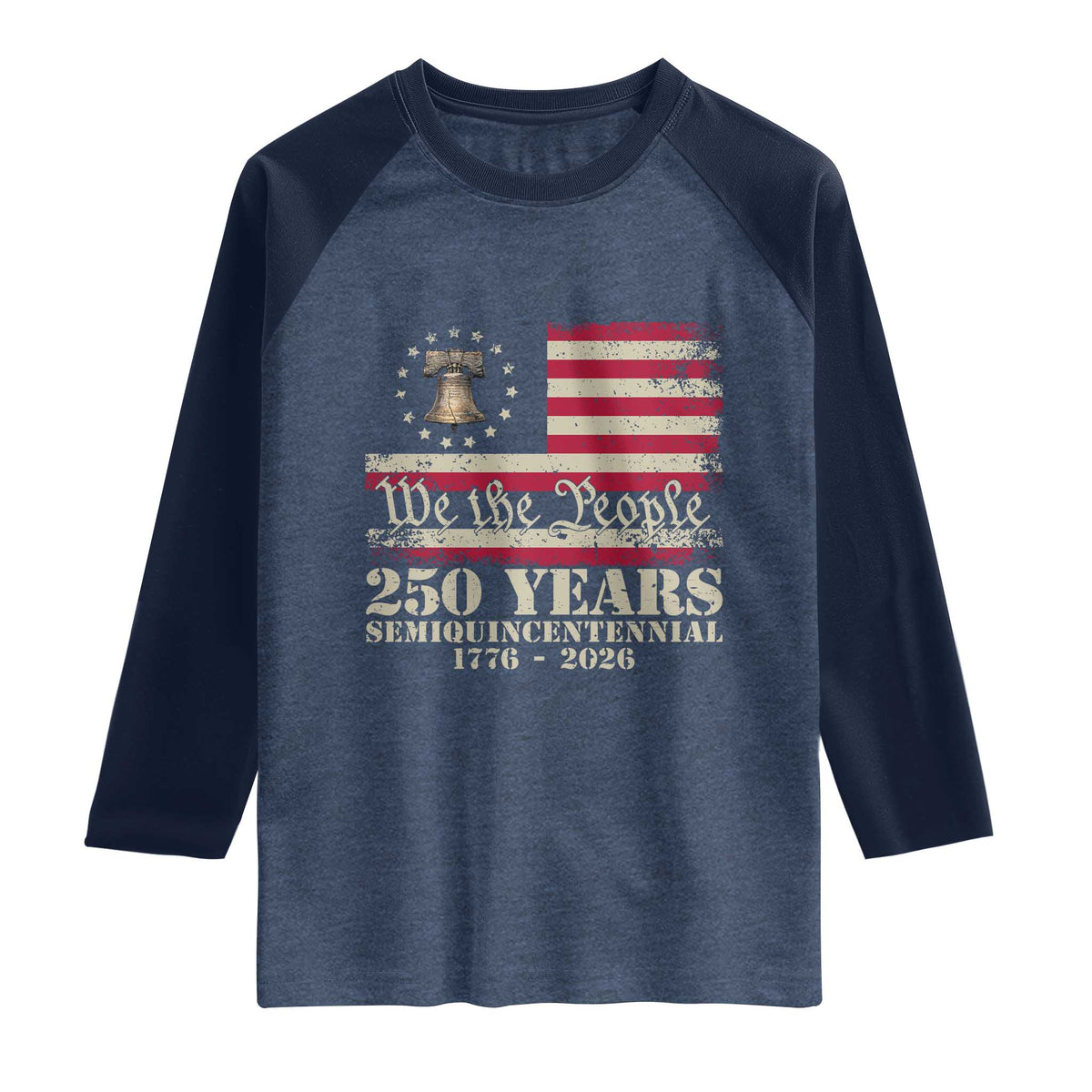 250th Anniversary USA Raglan Shirt Patriotic Liberty Bell 1776 2026 Independence Day