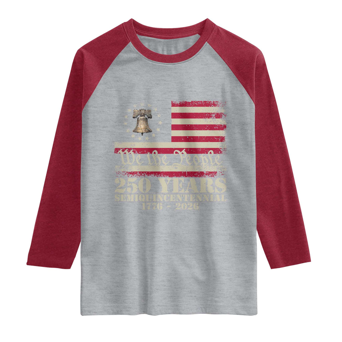 250th Anniversary USA Raglan Shirt Patriotic Liberty Bell 1776 2026 Independence Day