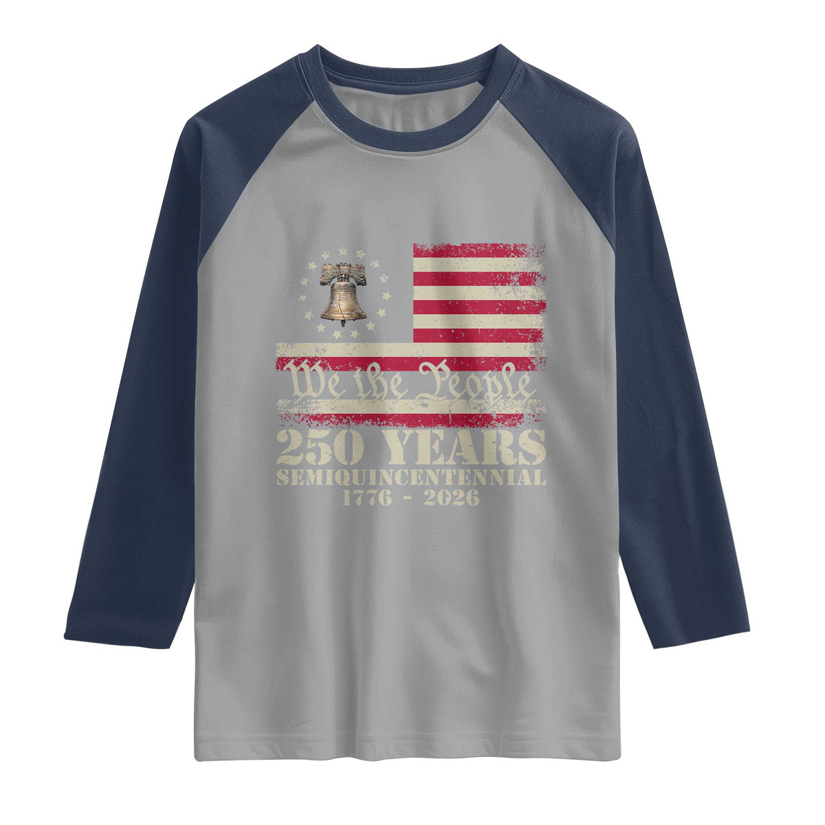 250th Anniversary USA Raglan Shirt Patriotic Liberty Bell 1776 2026 Independence Day