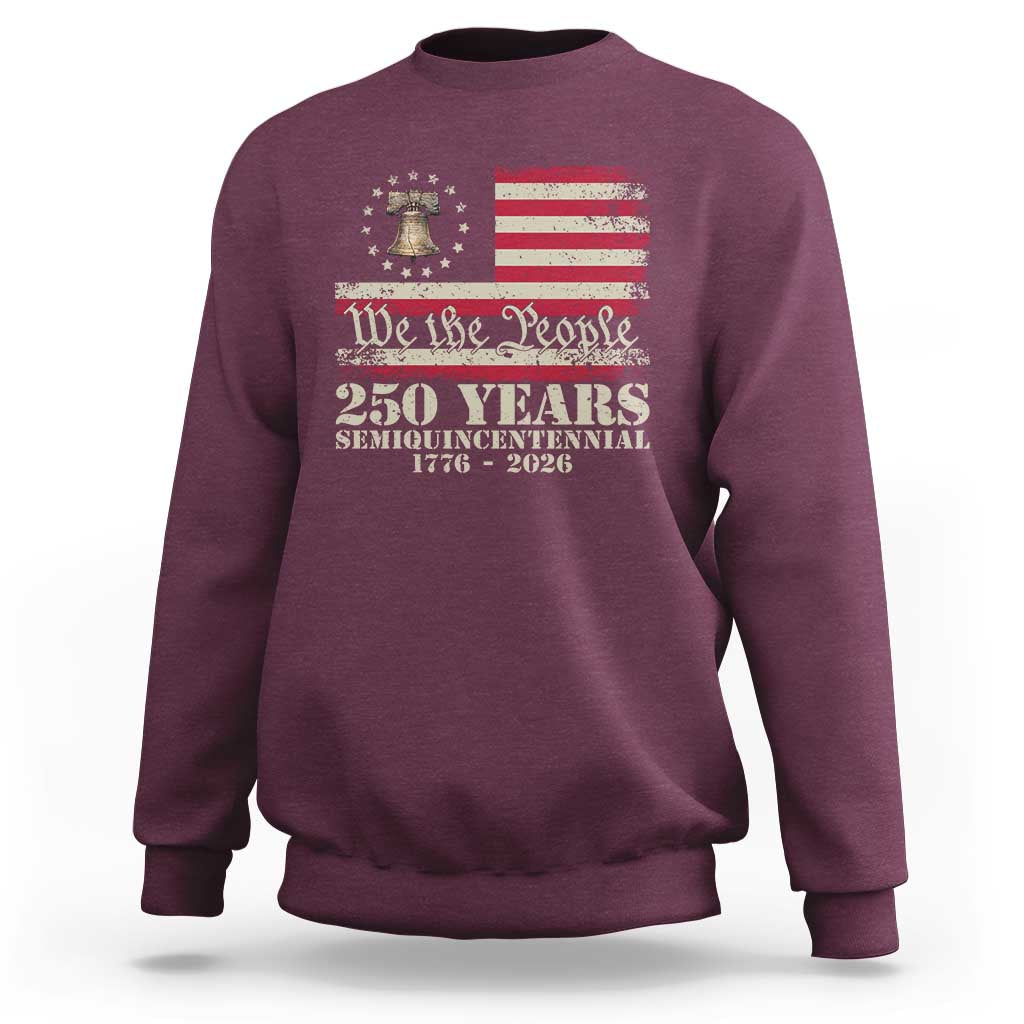 250th Anniversary USA Sweatshirt Patriotic Liberty Bell 1776 2026 Independence Day