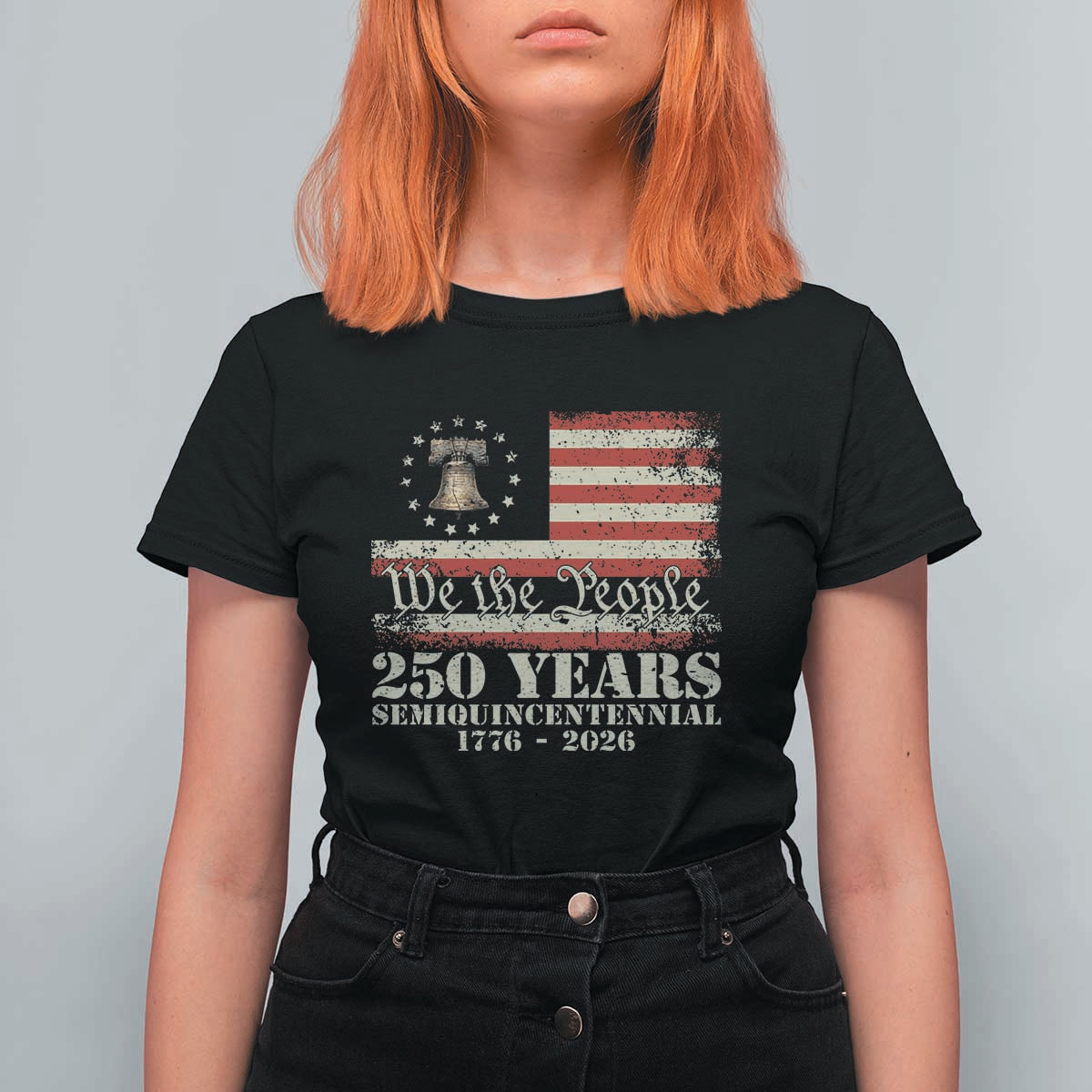 250th Anniversary USA T Shirt For Women Patriotic Liberty Bell 1776 2026 Independence Day