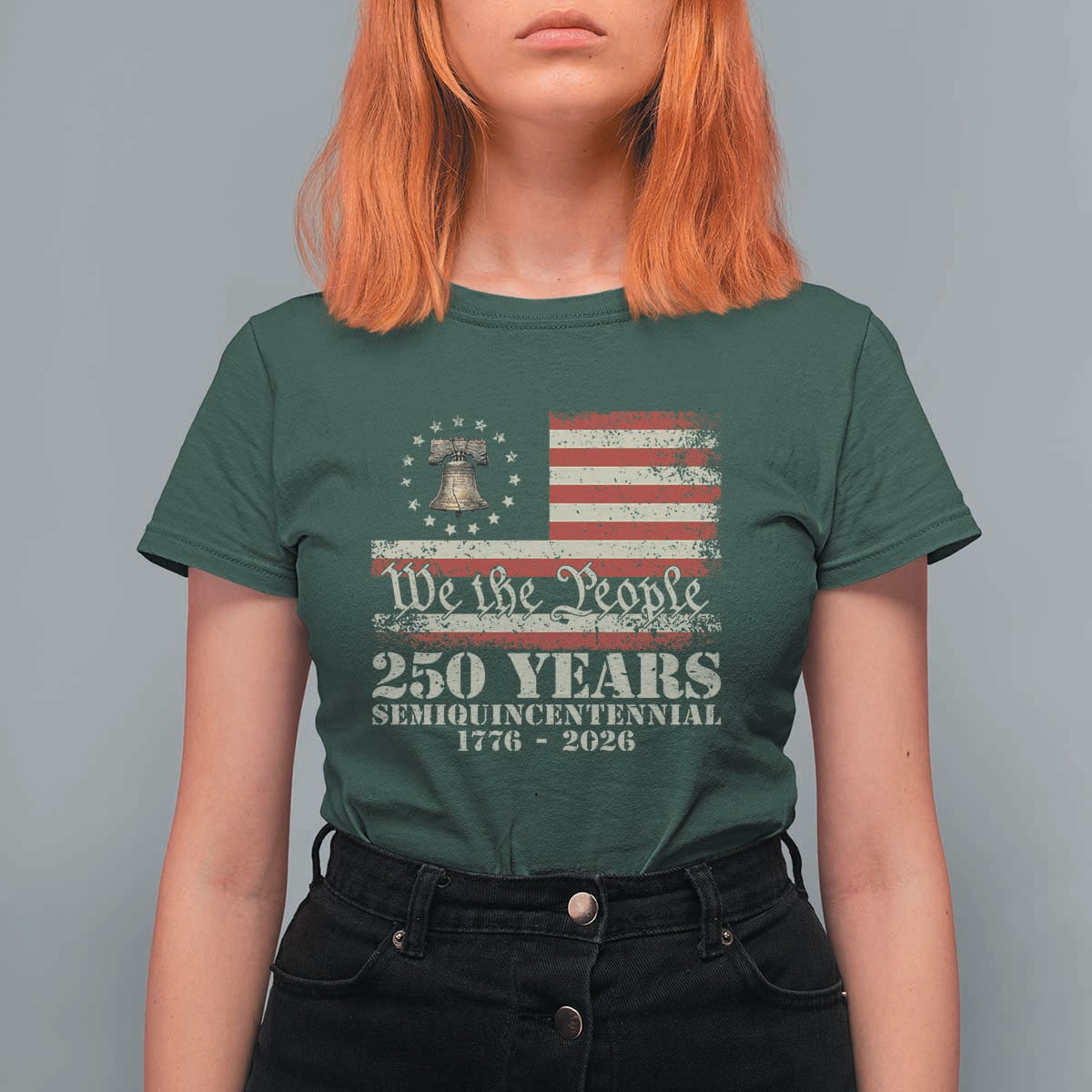 250th Anniversary USA T Shirt For Women Patriotic Liberty Bell 1776 2026 Independence Day