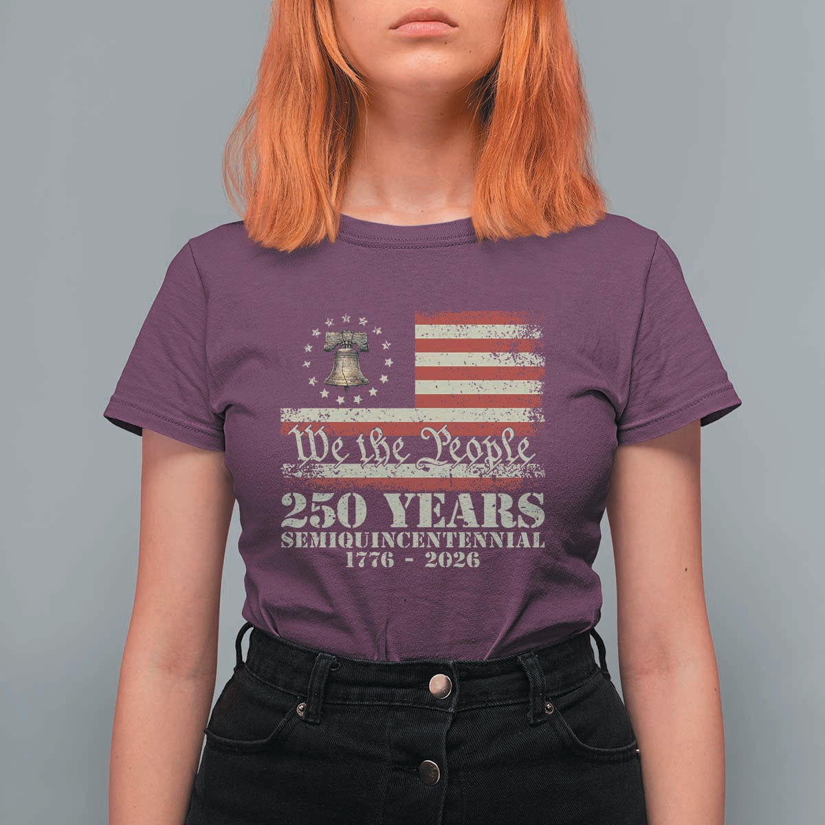 250th Anniversary USA T Shirt For Women Patriotic Liberty Bell 1776 2026 Independence Day