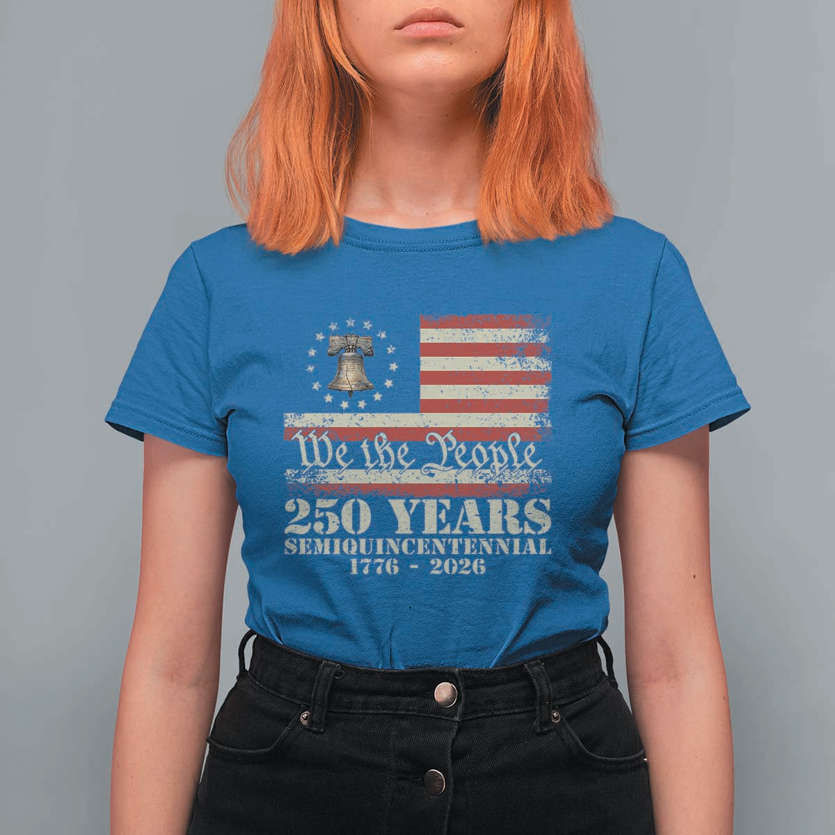 250th Anniversary USA T Shirt For Women Patriotic Liberty Bell 1776 2026 Independence Day