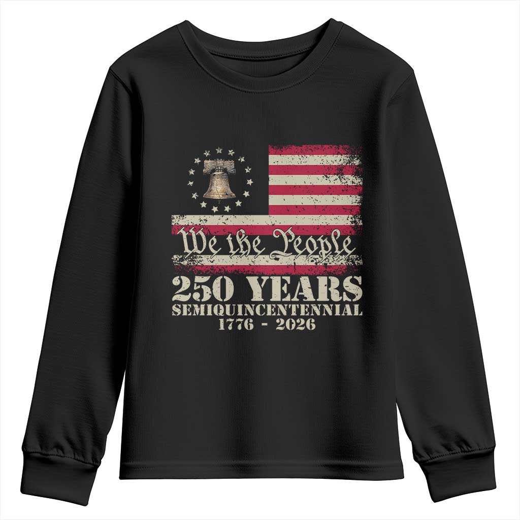 250th Anniversary USA Youth Sweatshirt Patriotic Liberty Bell 1776 2026 Independence Day