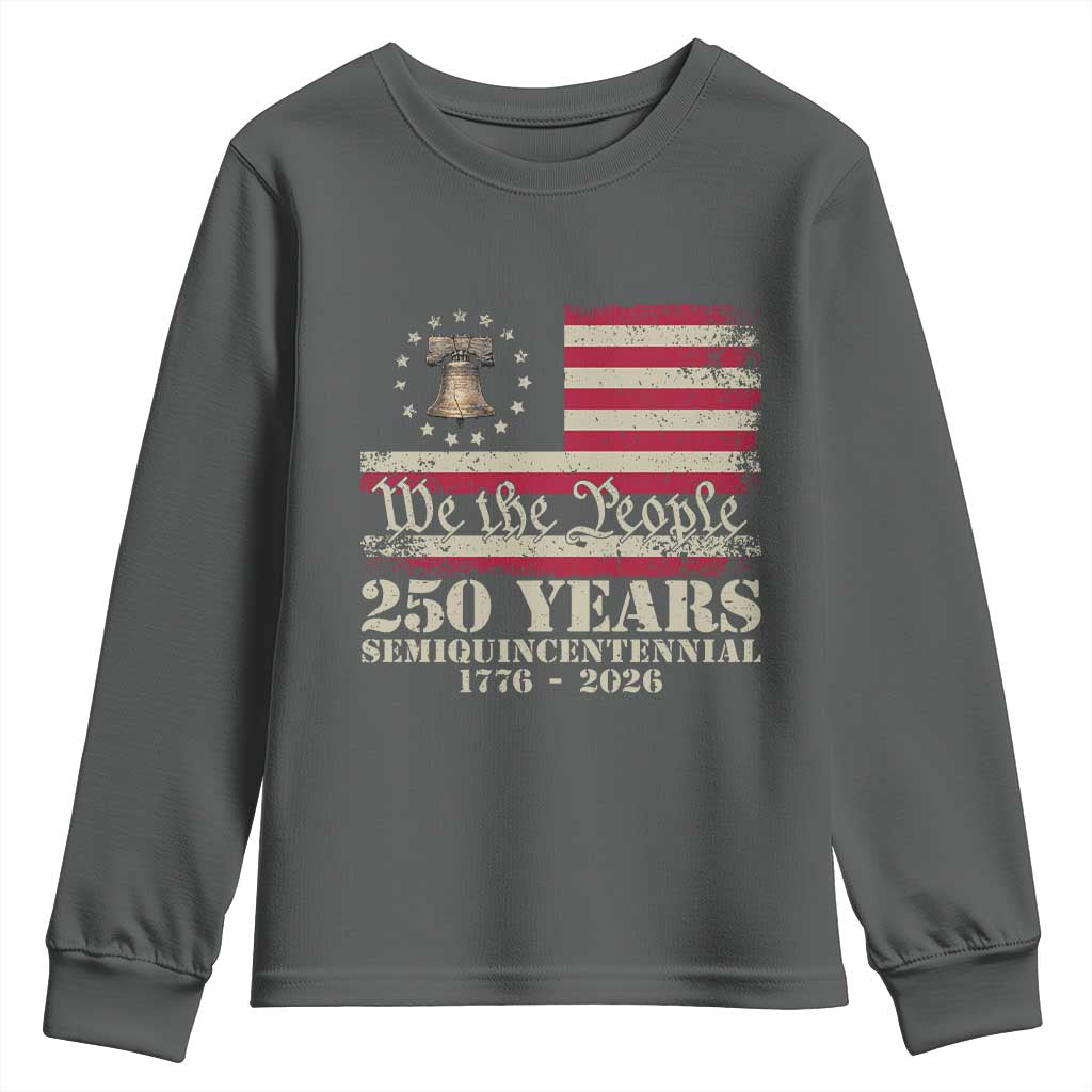 250th Anniversary USA Youth Sweatshirt Patriotic Liberty Bell 1776 2026 Independence Day