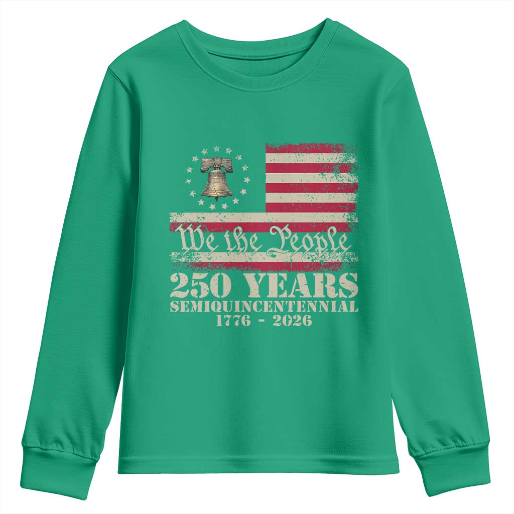 250th Anniversary USA Youth Sweatshirt Patriotic Liberty Bell 1776 2026 Independence Day