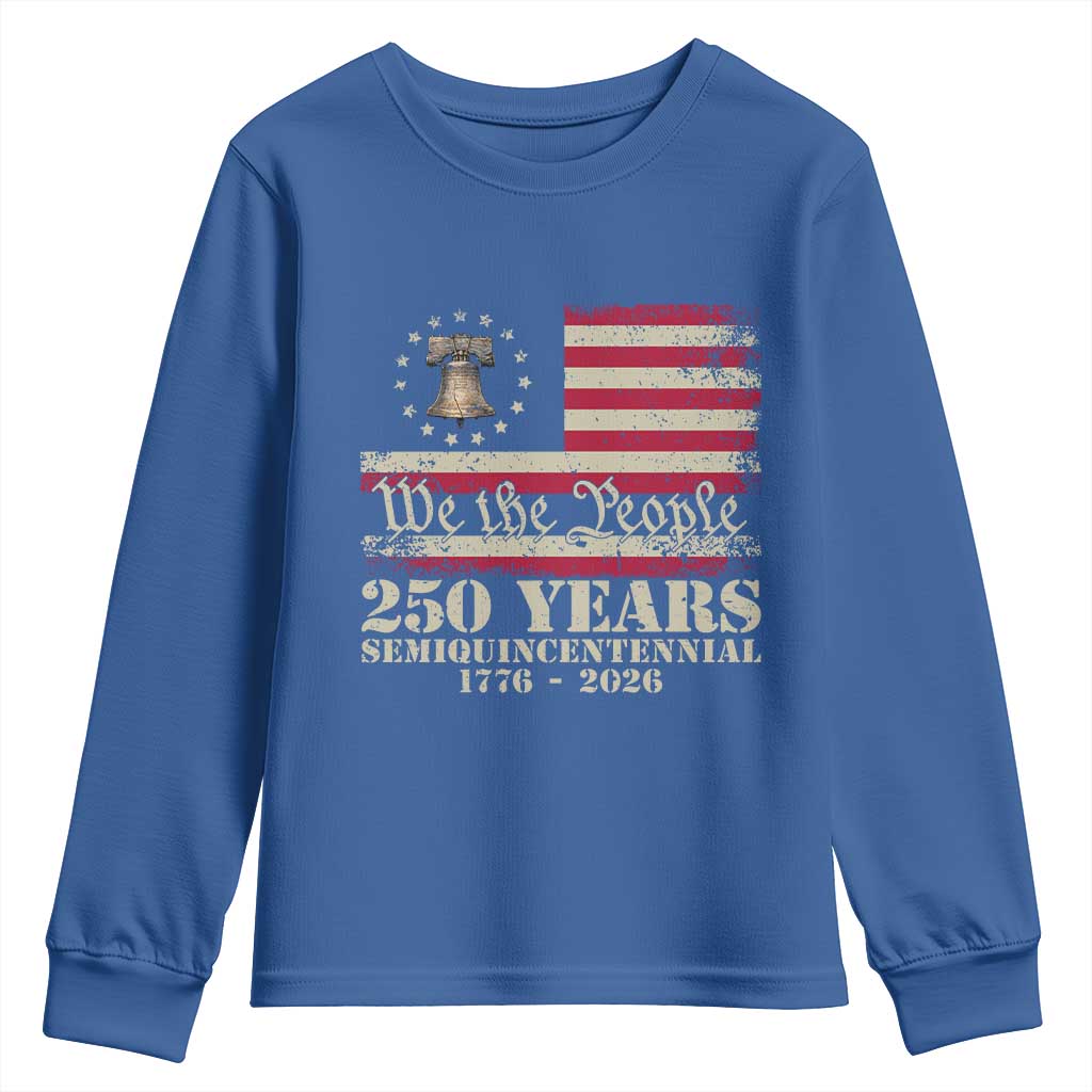 250th Anniversary USA Youth Sweatshirt Patriotic Liberty Bell 1776 2026 Independence Day