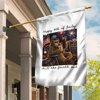 Funny Bigfoot 4th of July Garden Flag Patriotic Sasquatch American Flag Party Festival