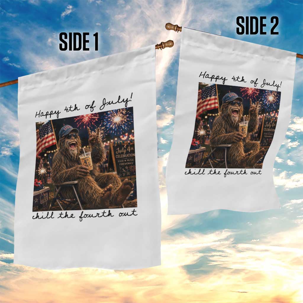 Funny Bigfoot 4th of July Garden Flag Patriotic Sasquatch American Flag Party Festival