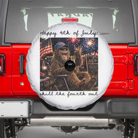 Funny Bigfoot 4th of July Spare Tire Cover Patriotic Sasquatch American Flag Party Festival
