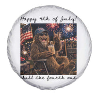 Funny Bigfoot 4th of July Spare Tire Cover Patriotic Sasquatch American Flag Party Festival