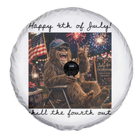 Funny Bigfoot 4th of July Spare Tire Cover Patriotic Sasquatch American Flag Party Festival