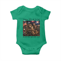 Funny Bigfoot 4th of July Baby Onesie Patriotic Sasquatch American Flag Party Festival