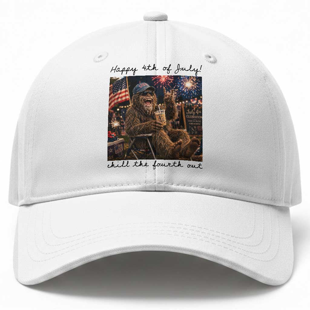 Funny Bigfoot 4th of July Baseball Cap Patriotic Sasquatch American Flag Party Festival
