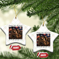 Funny Bigfoot 4th of July Ceramic Ornament Patriotic Sasquatch American Flag Party Festival