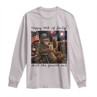 Funny Bigfoot 4th of July Long Sleeve Shirt Patriotic Sasquatch American Flag Party Festival