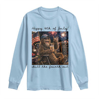 Funny Bigfoot 4th of July Long Sleeve Shirt Patriotic Sasquatch American Flag Party Festival