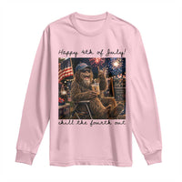 Funny Bigfoot 4th of July Long Sleeve Shirt Patriotic Sasquatch American Flag Party Festival