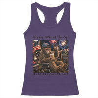 Funny Bigfoot 4th of July Racerback Tank Top Patriotic Sasquatch American Flag Party Festival