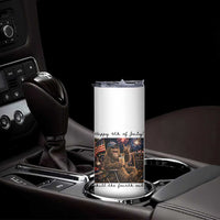 Funny Bigfoot 4th of July Skinny Tumbler Patriotic Sasquatch American Flag Party Festival