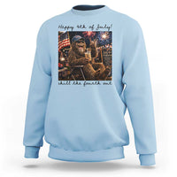 Funny Bigfoot 4th of July Sweatshirt Patriotic Sasquatch American Flag Party Festival