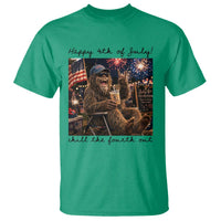 Funny Bigfoot 4th of July T Shirt Patriotic Sasquatch American Flag Party Festival