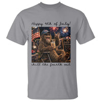 Funny Bigfoot 4th of July T Shirt Patriotic Sasquatch American Flag Party Festival