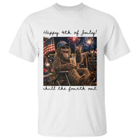 Funny Bigfoot 4th of July T Shirt Patriotic Sasquatch American Flag Party Festival