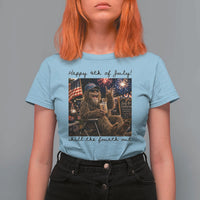 Funny Bigfoot 4th of July T Shirt For Women Patriotic Sasquatch American Flag Party Festival