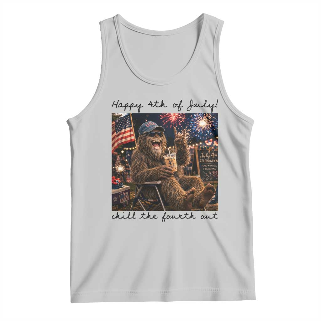 Funny Bigfoot 4th of July Tank Top Patriotic Sasquatch American Flag Party Festival