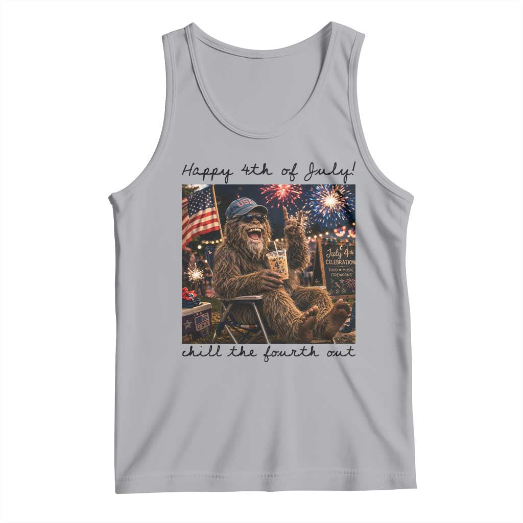 Funny Bigfoot 4th of July Tank Top Patriotic Sasquatch American Flag Party Festival