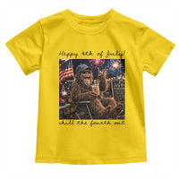 Funny Bigfoot 4th of July Toddler T Shirt Patriotic Sasquatch American Flag Party Festival
