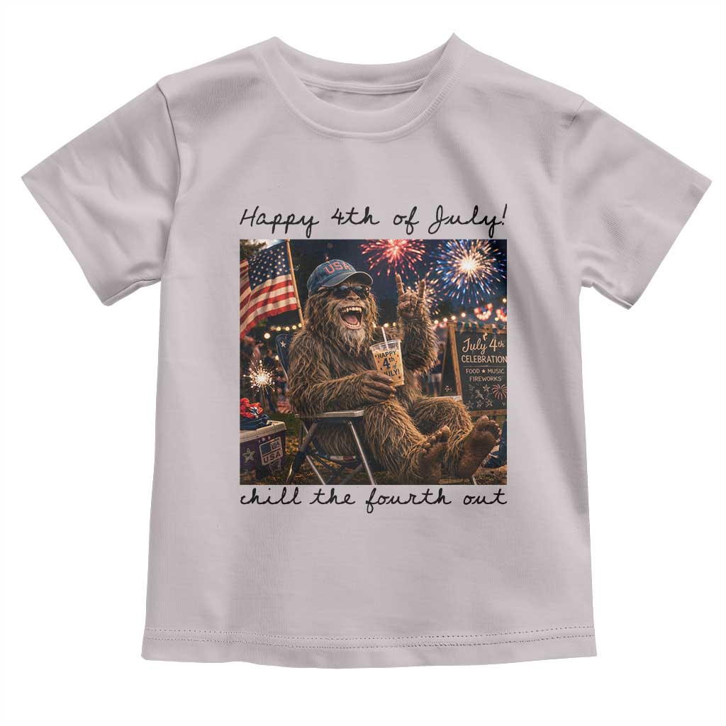 Funny Bigfoot 4th of July Toddler T Shirt Patriotic Sasquatch American Flag Party Festival